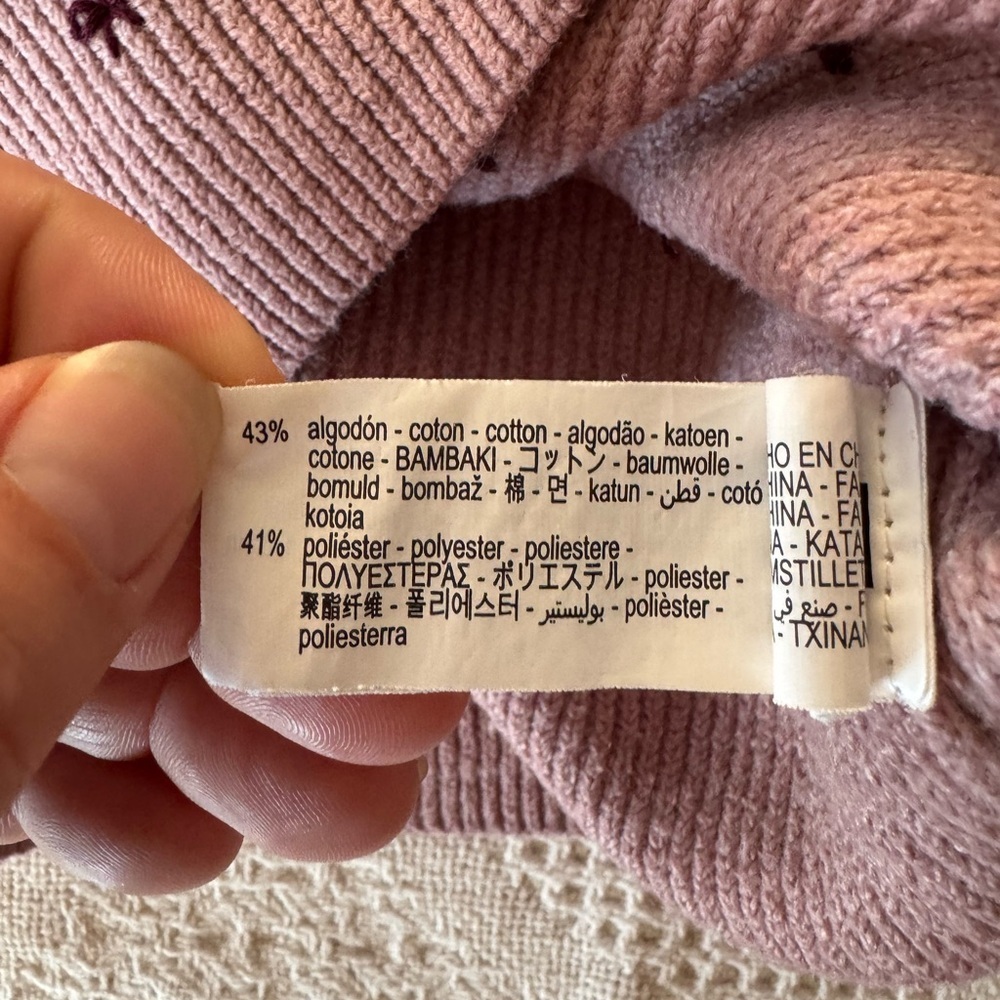 Zara Hand Embroidered Bow Cardigan 18-24 mths Cotton Blend - Picture 4 of 4